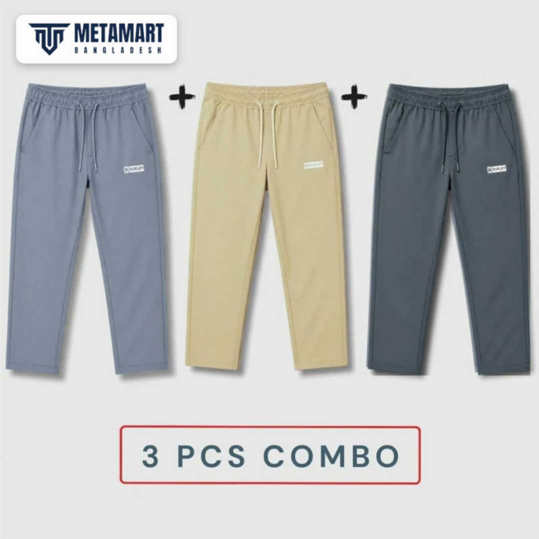 (3,Pcs,Combo),Hurley,Fancy,Trouser,(Khaki,+,Ash,+,Deep,Ash)