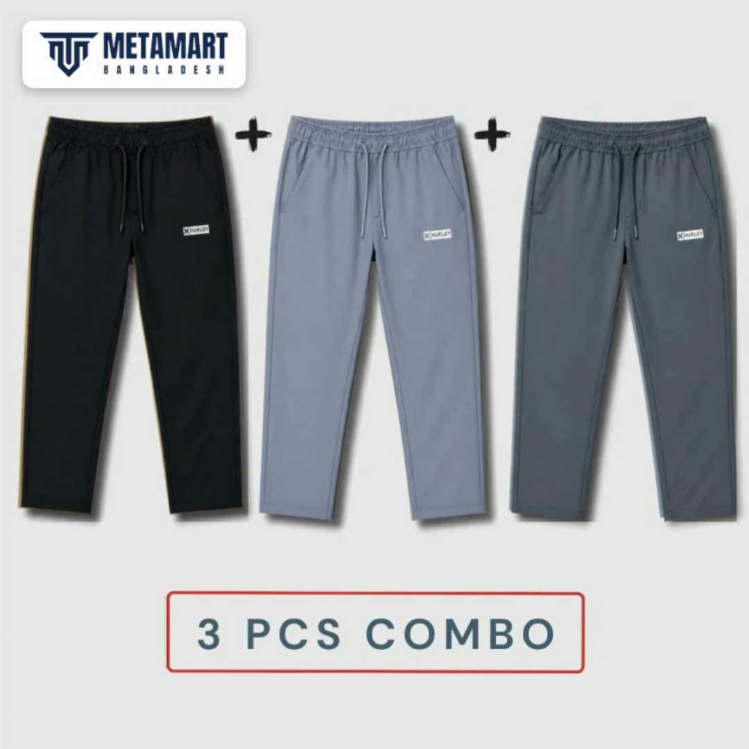 (3,Pcs,Combo),Hurley,Fancy,Trouser,(Black,+,Ash,+,Deep,Ash)