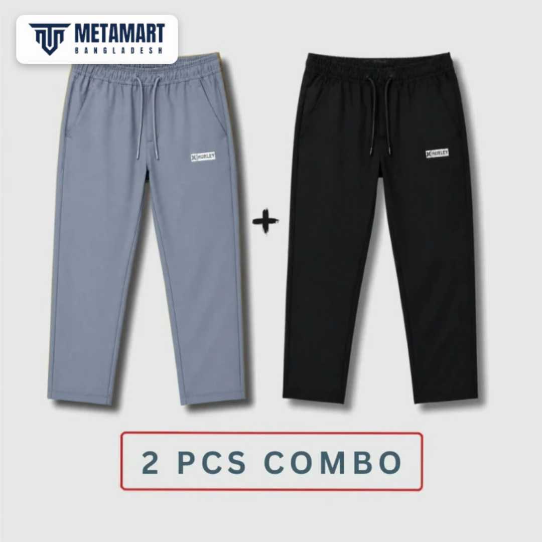 (2,Pcs,Combo),Hurley,Fancy,Trouser,(Black,+,Ash)
