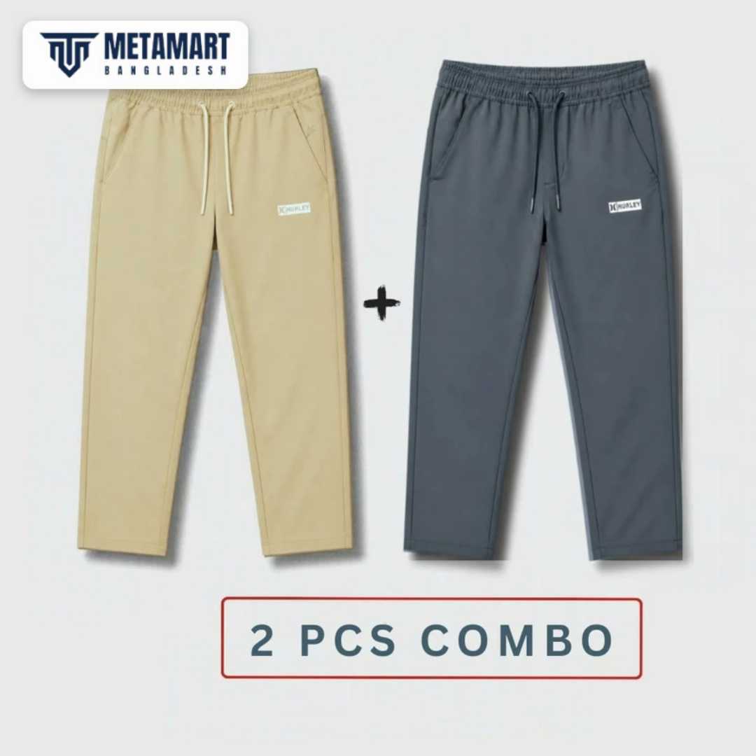(2,Pcs,Combo),Hurley,Fancy,Trouser,(Khaki,+,Deep,Ash)