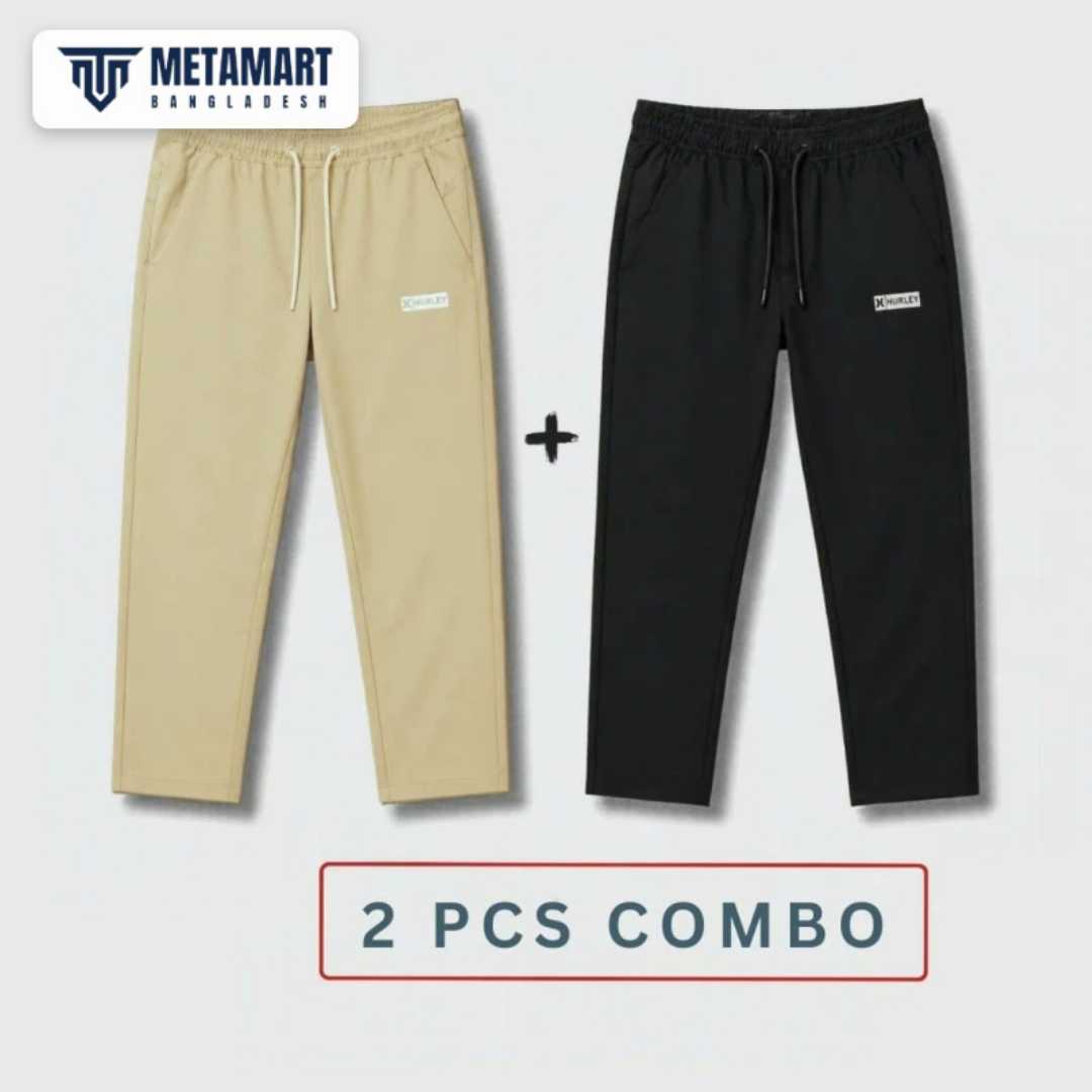 (2,Pcs,Combo),Hurley,Fancy,Trouser,(Khaki,+,Black)